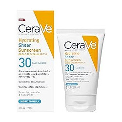 Buy CeraVe Hydrating Sheer Sunscreen Broad Spectrum SPF 30 for Face & Body