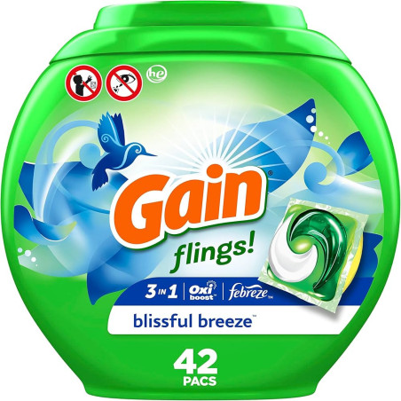 Buy Gain Blissful Breeze Flings Laundry Detergent Pacs