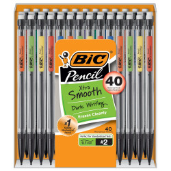 BICS Xtra-Smooth Mechanical Pencil (MPP40MJ), Medium Point (0.7mm), Perfect for the Classroom and Test Time, 40-Count