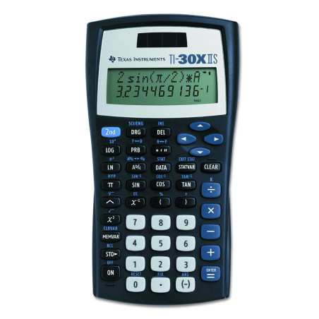 Texas Instruments TI-30XIIS Scientific Calculators, Black with Blue Accents