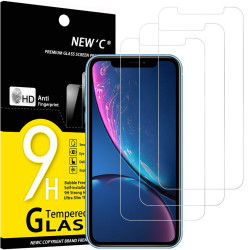 NEW'C 3 Pack Designed for iPhone 14, 13, 13 Pro (6.1") Screen Protector Tempered Glass, Case Friendly Anti Scratch Bubble Free