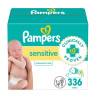 Pampers Sensitive Baby Wipes, Water Based, Hypoallergenic and Unscented, 8 Flip-Top Packs, 4 Refill Packs (1008 Wipes Total)