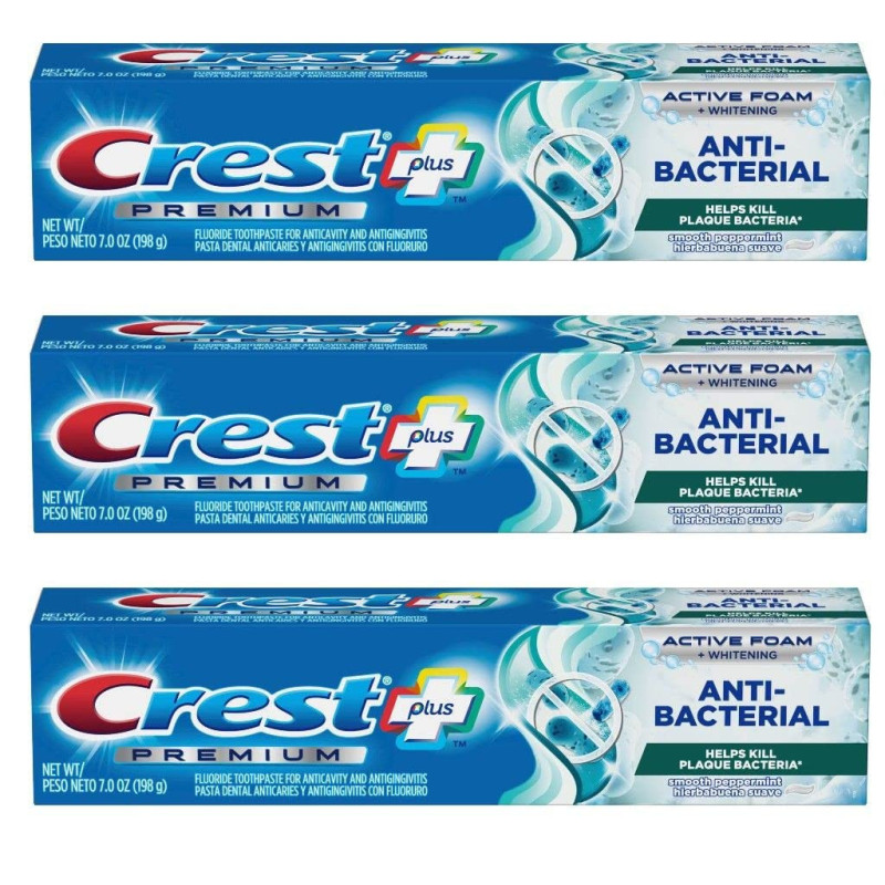 Buy Crest Premium Plus Anti-Bacterial Toothpaste, Teeth Whitening, Smooth Peppermint Flavor Buy Crest Premium Plus Anti-Bacterial Toothpaste, Teeth Whitening, Smooth Peppermint Flavor