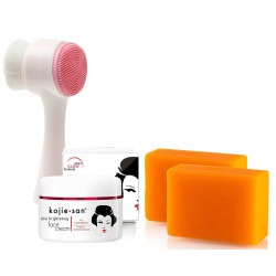 Buy Kojie San Total Skin Lightening Set - Soap, Toner, Lotion, Cream & Brush!