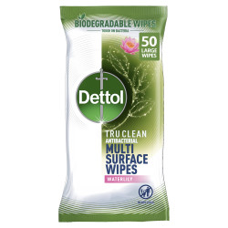 Buy Dettol Antibacterial Disinfectant Wipes Waterlily 50s