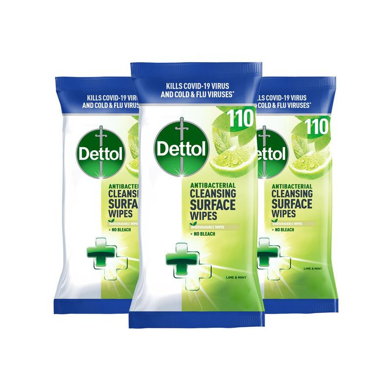 Buy Dettol Cleansing Surface Wipes Lime & Mint