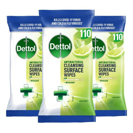 Buy Dettol Cleansing Surface Wipes Lime & Mint